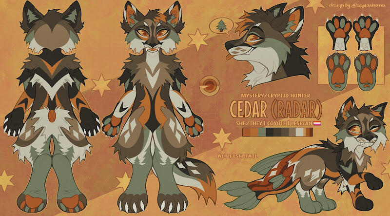 Fullbody Design (Symmetrical) • Chibi Fullbody, Additional Headshot, & Paw Close-up
